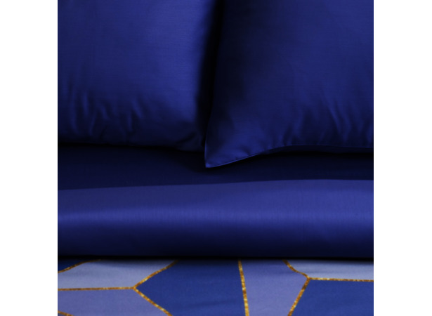Комплект постельного белья Этель Даймон лазурный мако-сатин двуспальный евро