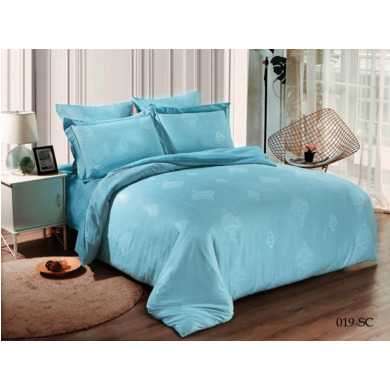 Комплект постельного белья Cleo Soft Cotton (голубой), двуспальный евро