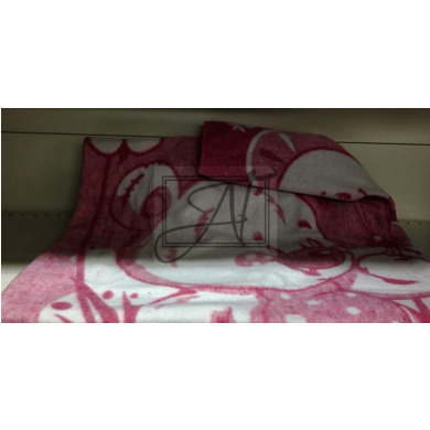 Одеяло байковое Vladi "Медвежонок" 100х140 см (бело-розовое)