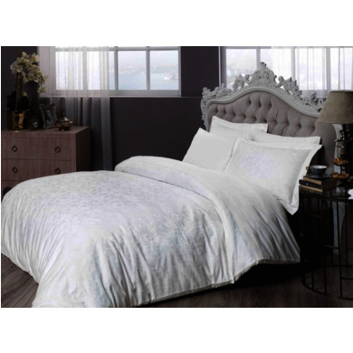 Комплект постельного белья Tac Brinley (белый) жаккард-люкс, двуспальный евро