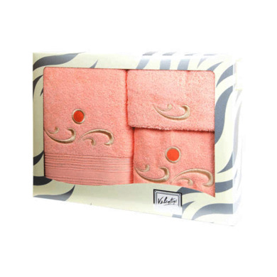 Комплект полотенец Valentini Fantasy (розовый) 30х50 см, 50х100 см, 70х140 см 3 шт