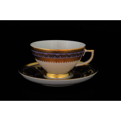 Набор чайных пар "Diadem Violet Cream Gold" (чашка 250 мл. + блюдце) на 6 персон 12 предметов