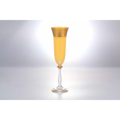 Набор фужеров для шампанского "Анжела Матовая полоса" 190 мл 6 шт (желтый)