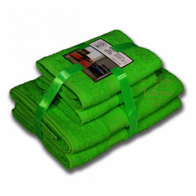 Комплект полотенец Bayramaly Волна 50х90 см, 70х140 см 4 шт (ярко-зеленый)