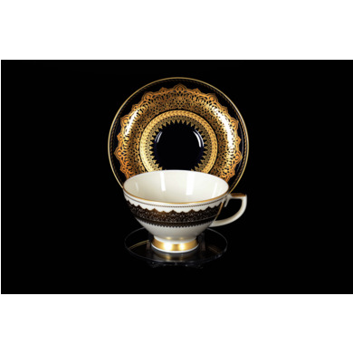 Набор чайных пар "Agadir Cobalt Gold" (чашка 220 мл + блюдце) на 6 персон