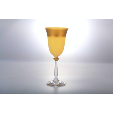 Набор бокалов для вина "Анжела Матовая полоса" 250 мл 6 шт (желтый)