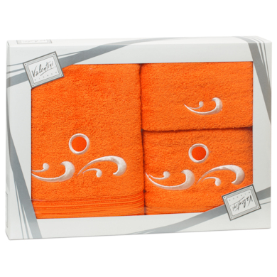 Комплект полотенец Valentini Fantasy (оранжевый) 30х50 см, 50х100 см, 70х140 см 3 шт
