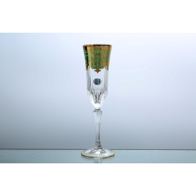 Набор фужеров для шампанского "Natalia Golden Turquoise Decor" 180 мл 6 шт