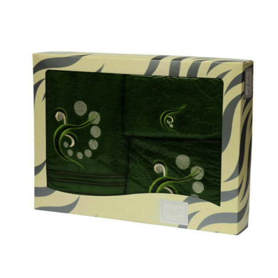 Полотенце махровое Valentini Fantasy (зеленое) 30х50 см