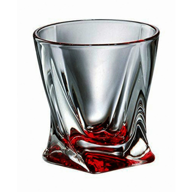 Набор стаканов для виски "Квадро красный" 340 мл