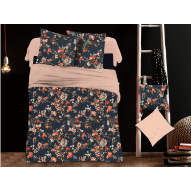 Комплект постельного белья Cleo Растительный орнамент на сером фоне микросатин, 1,5 сп.