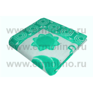 Одеяло байковое Ермолино 100х140 см (бирюзовое)