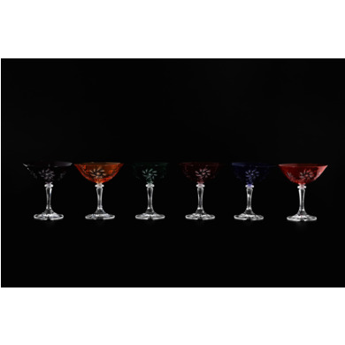Набор бокалов для мартини "Цветной хрусталь" 200 мл 6 шт