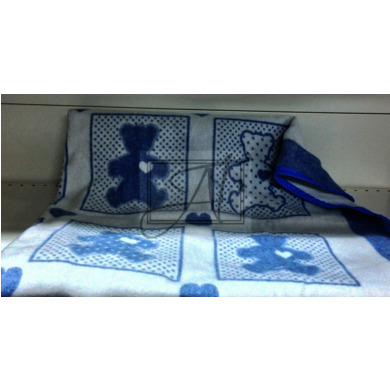 Одеяло байковое Vladi "Барни" 100х140 см (бело-голубое)