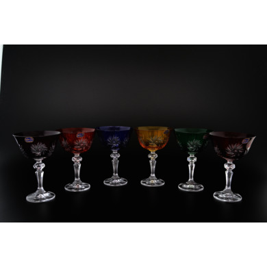 Набор бокалов для вина "Цветной хрусталь" 180 мл.