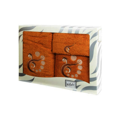 Полотенце махровое Valentini Fantasy (оранжевое) 50х100 см