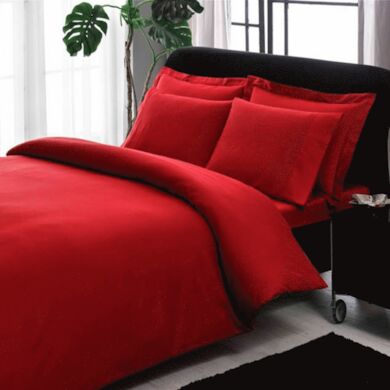Комплект постельного белья Tac Basic stripe (красный) жаккард-люкс, двуспальный евро