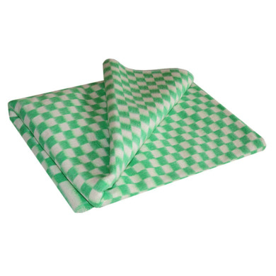 Одеяло байковое Ермолино "Клетка" 140х205 см (зеленое)