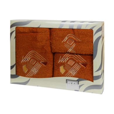 Комплект полотенец Valentini Arrow (горчичный) 30х50 см, 50х100 см, 100х150 см 3 шт