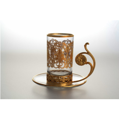 Набор чайных пар "Золотой орнамент" (чашка 160 мл + блюдце) на 6 персон