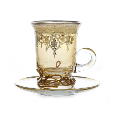 Набор для чая "Алессия янтарная" (чашка 150 мл + блюдце) на 6 персон 12 предметов