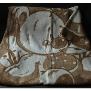 Одеяло байковое Vladi "Медвежонок" 100х140 см (бело-бежевое)
