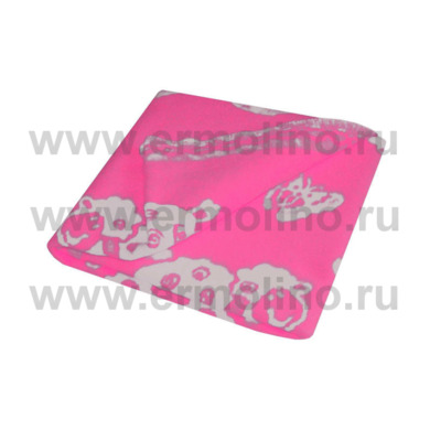 Одеяло байковое жаккард Ермолино 100х140 см (розовое)