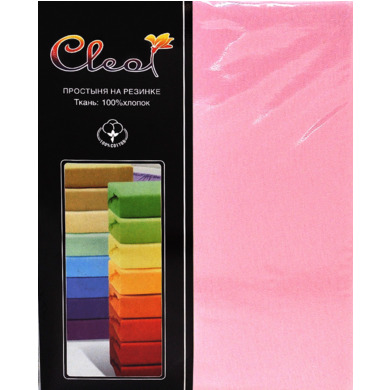 Простыня Cleo трикотажная на резинке 120х200х25 см (светло-розовая)