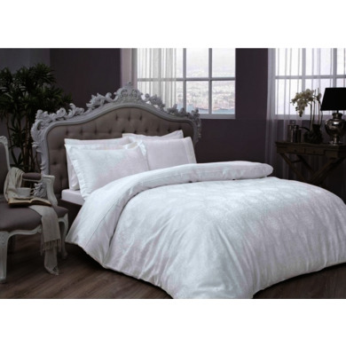 Комплект постельного белья Tac Diana (белый) жаккард-люкс, двуспальный евро