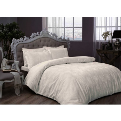 Комплект постельного белья Tac Diana (кремовый) жаккард-люкс, двуспальный евро