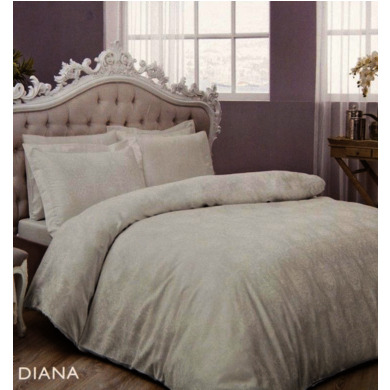 Комплект постельного белья Tac Diana (бежевый) жаккард-люкс, двуспальный евро