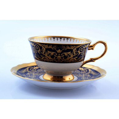 Набор чайных пар "Clarice Cobalt Gold" (чашка 220 мл + блюдце) на 6 персон