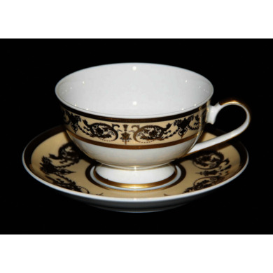 Набор для чая "Александрия Крем/золото" (чашка 200 мл. + блюдце) на 6 персон 12 предметов