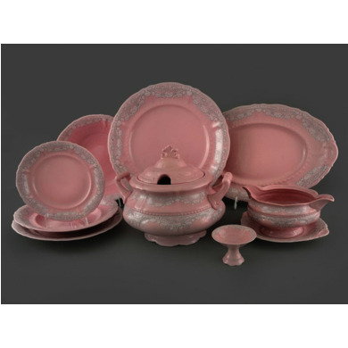 Сервиз столовый "Соната Розовый фарфор 3002" 25 предметов