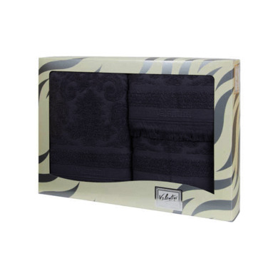 Комплект махровых полотенец Valentini TR120 (серый) 30х50 см, 50х100 см, 100х150 см 3 шт