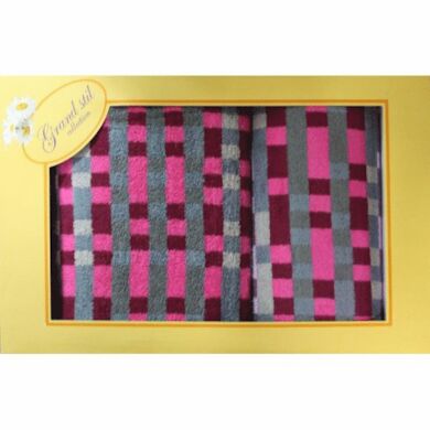 Набор махровых полотенец Grand Stil Пиксели (розовый) 45х90 см, 65х135 см 2 шт
