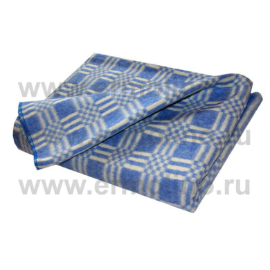 Одеяло байковое Ермолино "Клетка" 140х205 см (синее)