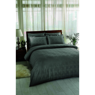 Комплект постельного белья Tac Vision (серый) жаккард-люкс, двуспальный евро