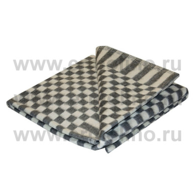 Одеяло байковое Ермолино "Клетка" 100х140 см (серое)