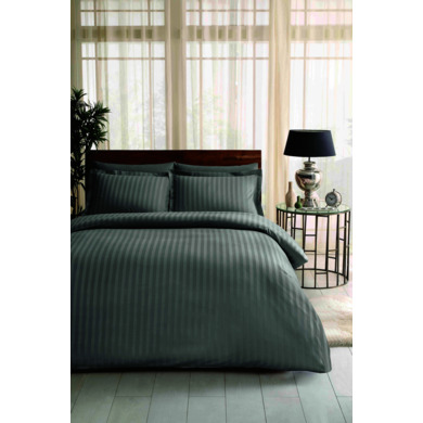 Комплект постельного белья Tac Place (серый) жаккард-люкс, двуспальный евро