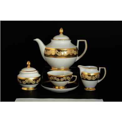Чайный сервиз "Belvedere Combi Black Gold" на 6 персон 15 предметов 