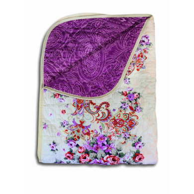 Покрывало-одеяло Cleo Бело-сиреневое с цветочным орнаментом 143х205 см