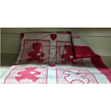 Одеяло байковое Vladi "Барни" 100х140 см (бело-розовое)