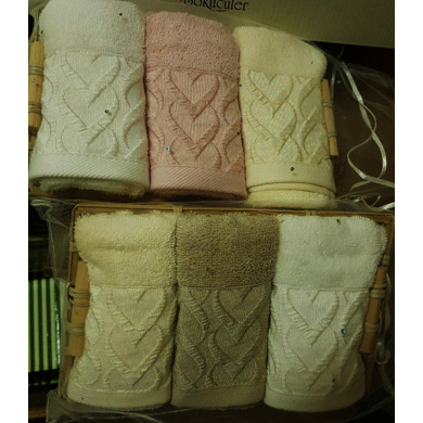 Набор махровых полотенец Capa Home Сердечки 30х50 см 3 шт