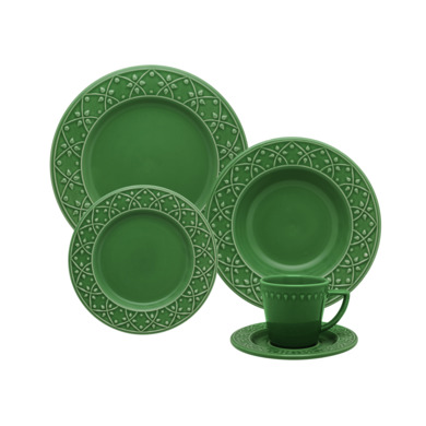 Чайно-столовый сервиз "Гваделупе" (зеленый) 20 предметов