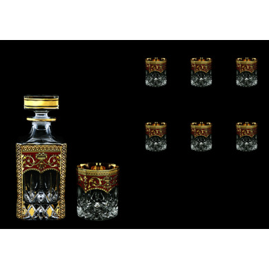 Набор для виски "Провенза Люксус красный" (графин 750 мл + 6 стаканов 300 мл) 7 предметов