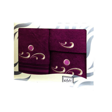 Комплект полотенец Valentini Fantasy (лиловый) 30х50 см, 50х100 см, 70х140 см 3 шт