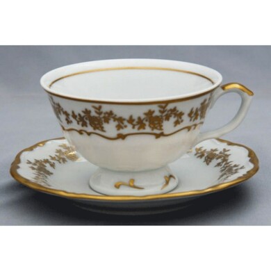 Набор для чая "Барокко золото" (чашка 200 мл + блюдце) на 6 персон 12 предметов