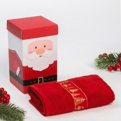 Махровое полотенце Collorista "Дед Мороз" 30х70 см
