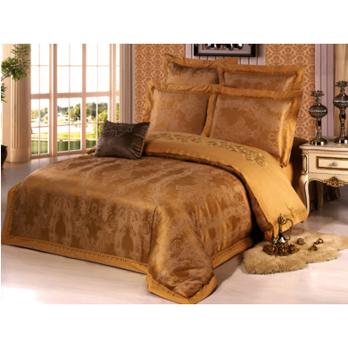 Комплект постельного белья Cleo Абрикосовый с абстрактным орнаментом, евро макси